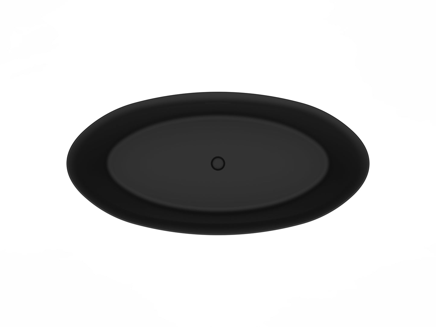 74" Baignoire Autoportante Noire Mate