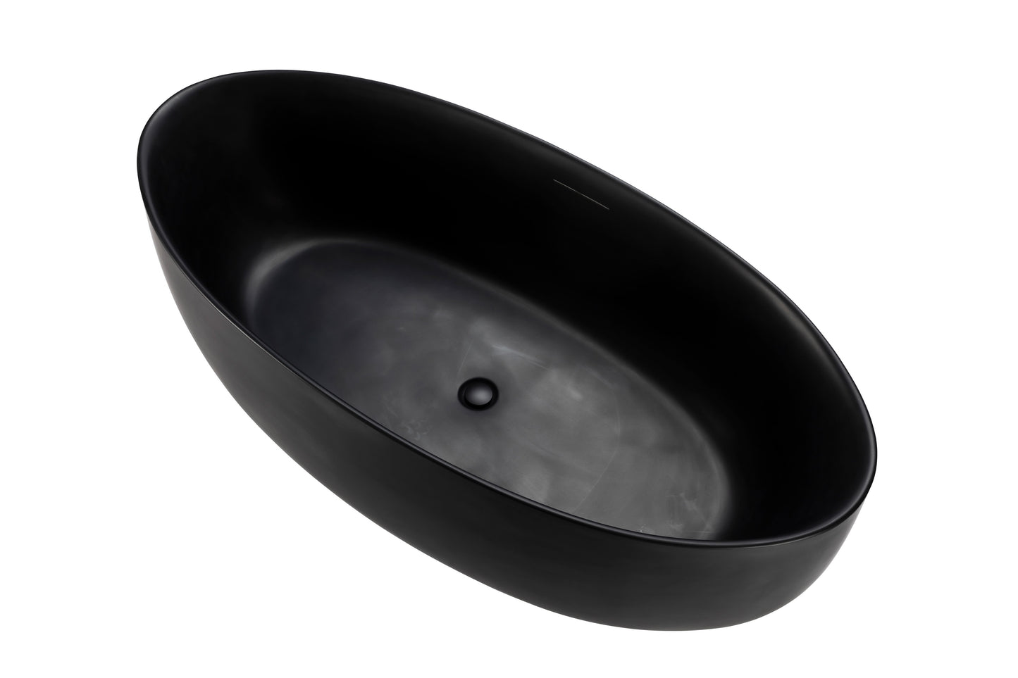 74" Baignoire Autoportante Noire Mate