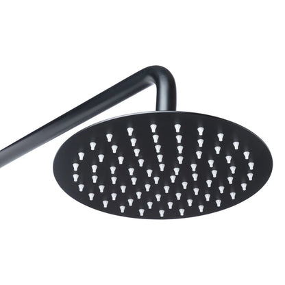 Ensemble De Douche/Baignoire Thermostatique: Pomme De Douche, Douchette Sur Rail, Valve Et Bec Fini Noir Mat